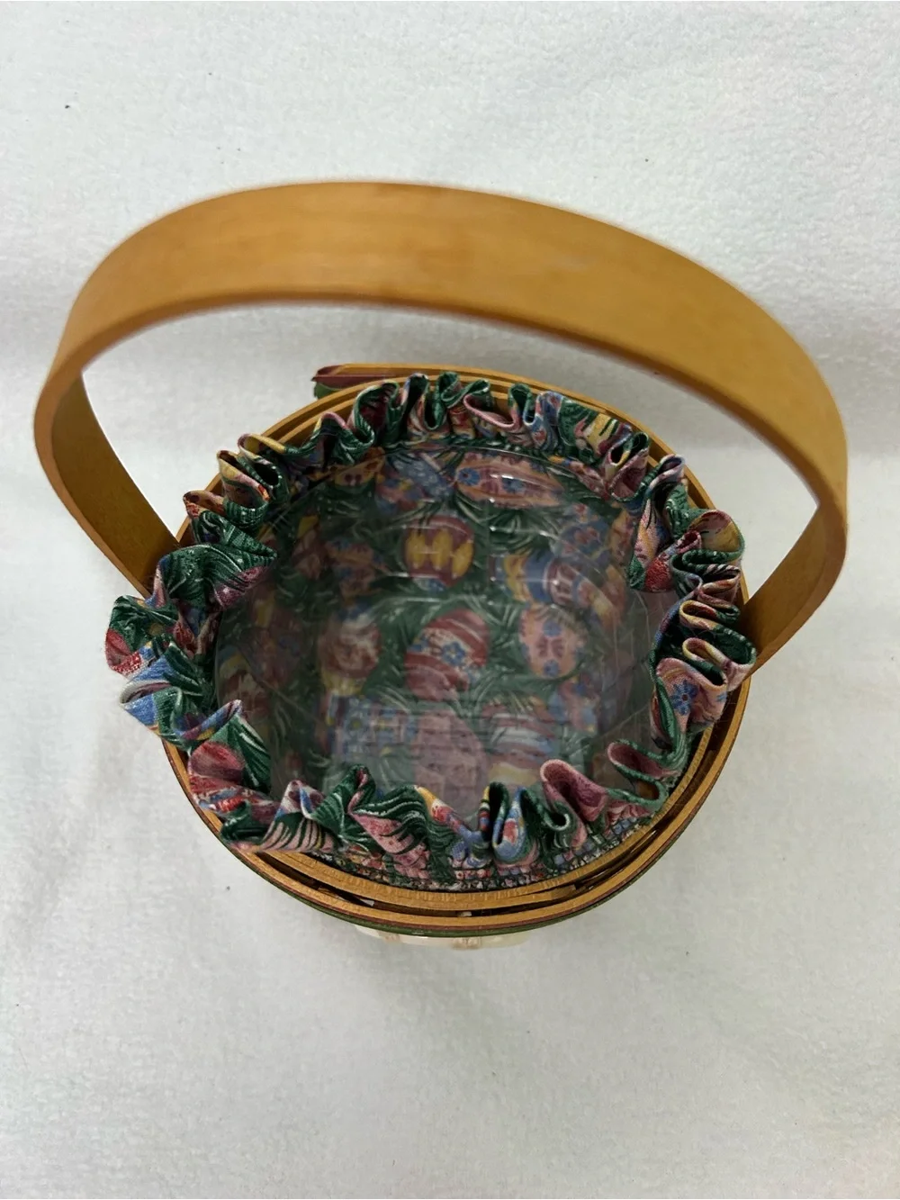 Longaberger 1999 Small Easter Basket with Fabric Liner and Bunny Medallion